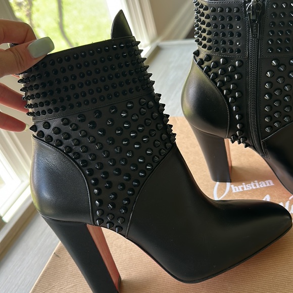 Christian Louboutin Black Studded Booties - Picture 3 of 7